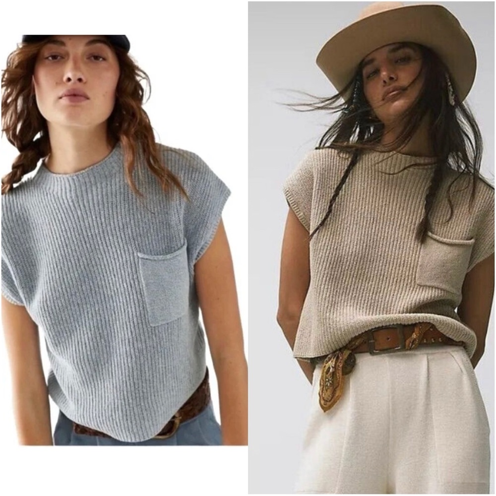 2 Free People free-est Freya Short Sleeve Sweaters